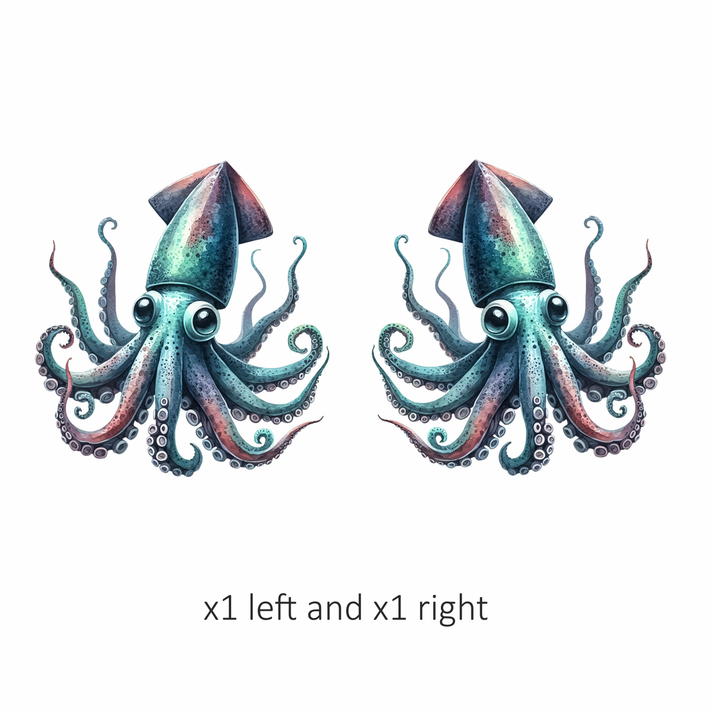 Squid Blue Cute Animal Vinyl Sticker Decal
