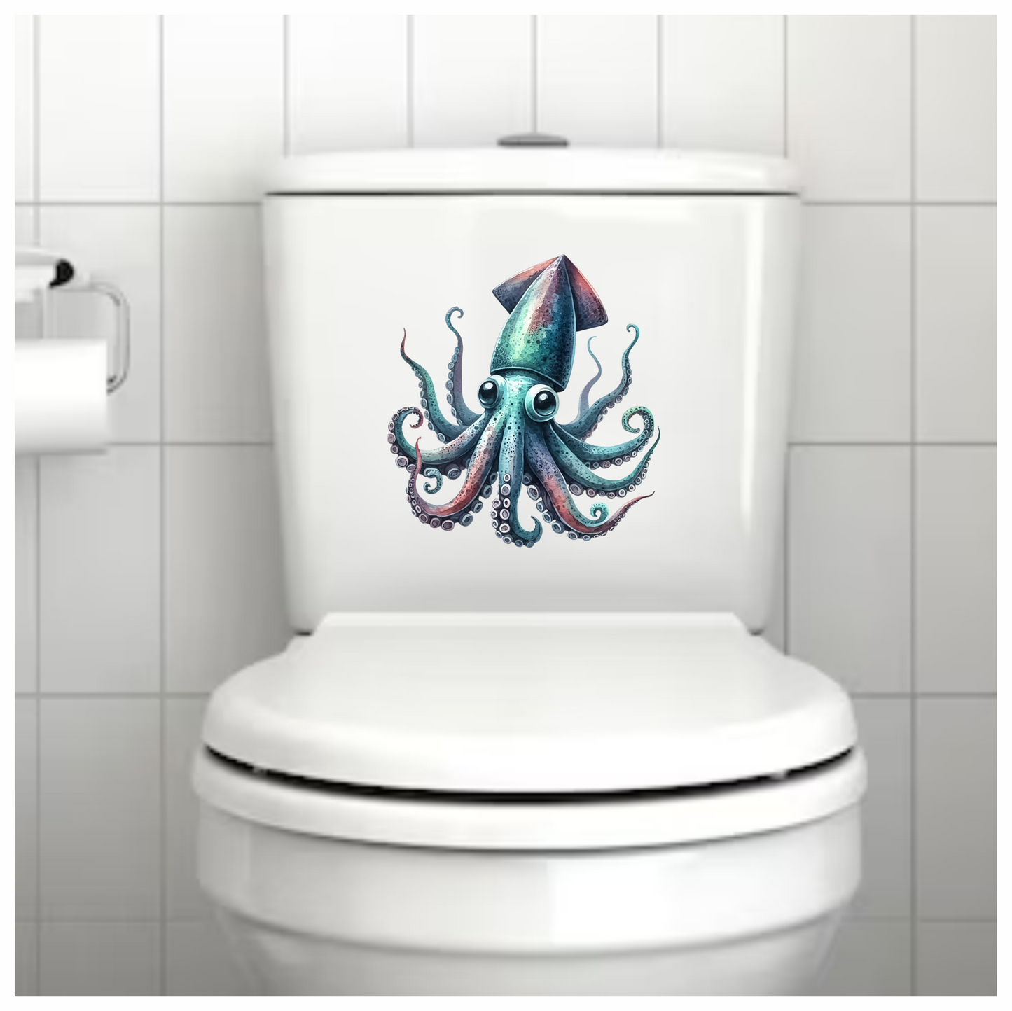 Squid Blue Cute Animal Vinyl Sticker Decal