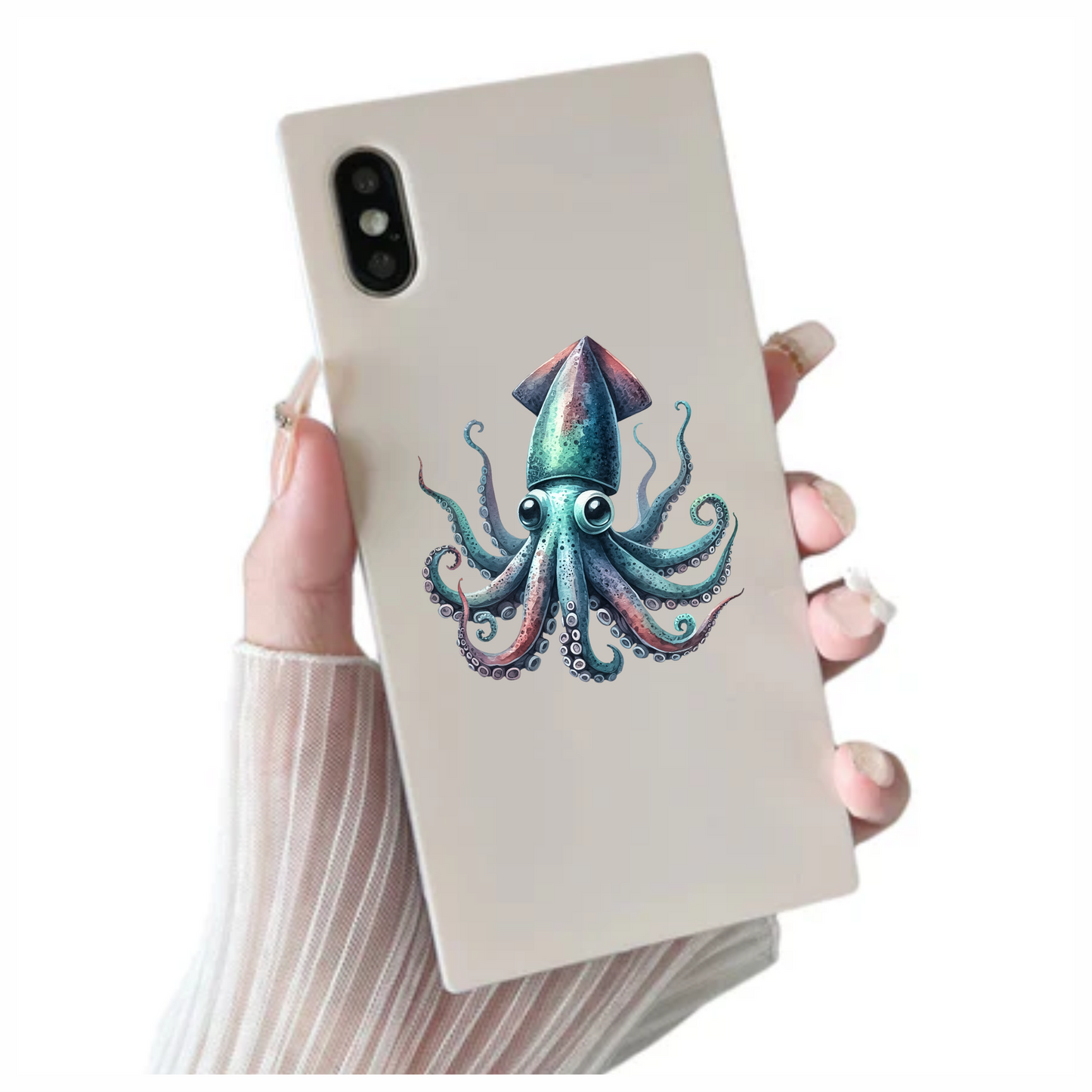 Squid Blue Cute Animal Vinyl Sticker Decal