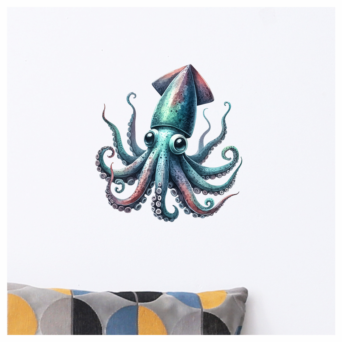 Squid Blue Cute Animal Vinyl Sticker Decal