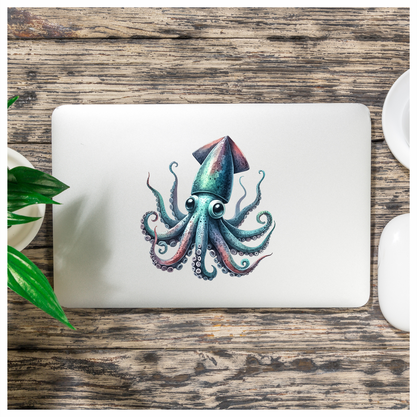 Squid Blue Cute Animal Vinyl Sticker Decal