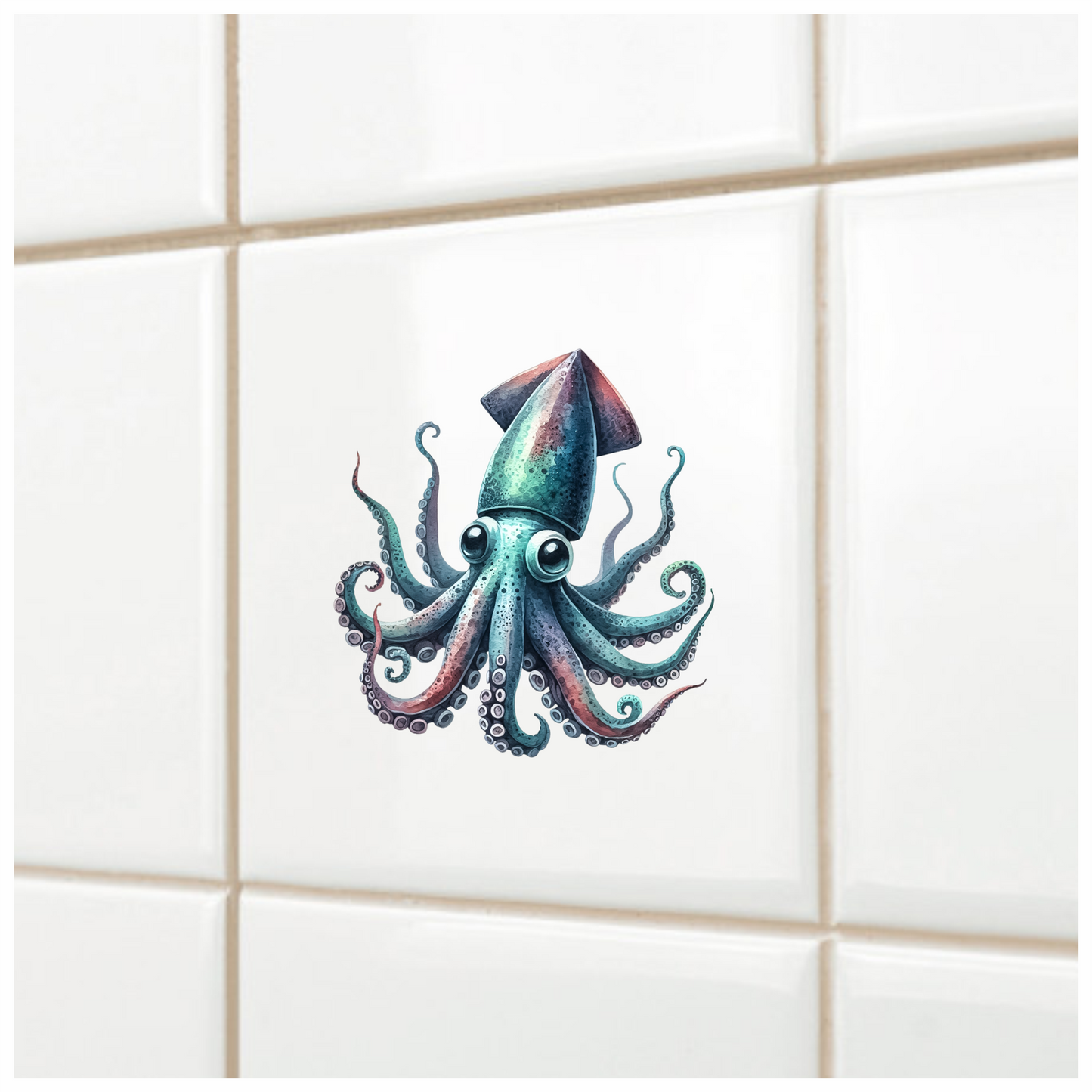 Squid Blue Cute Animal Vinyl Sticker Decal