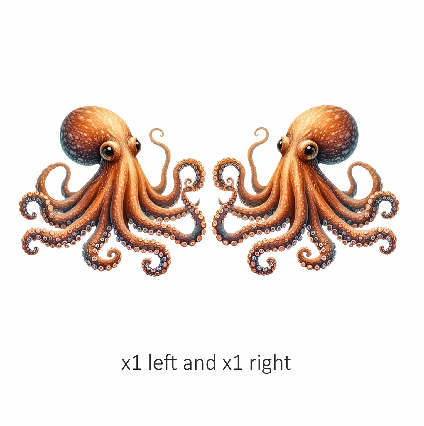 Octopus Orange Color Animal Vinyl Sticker Decal