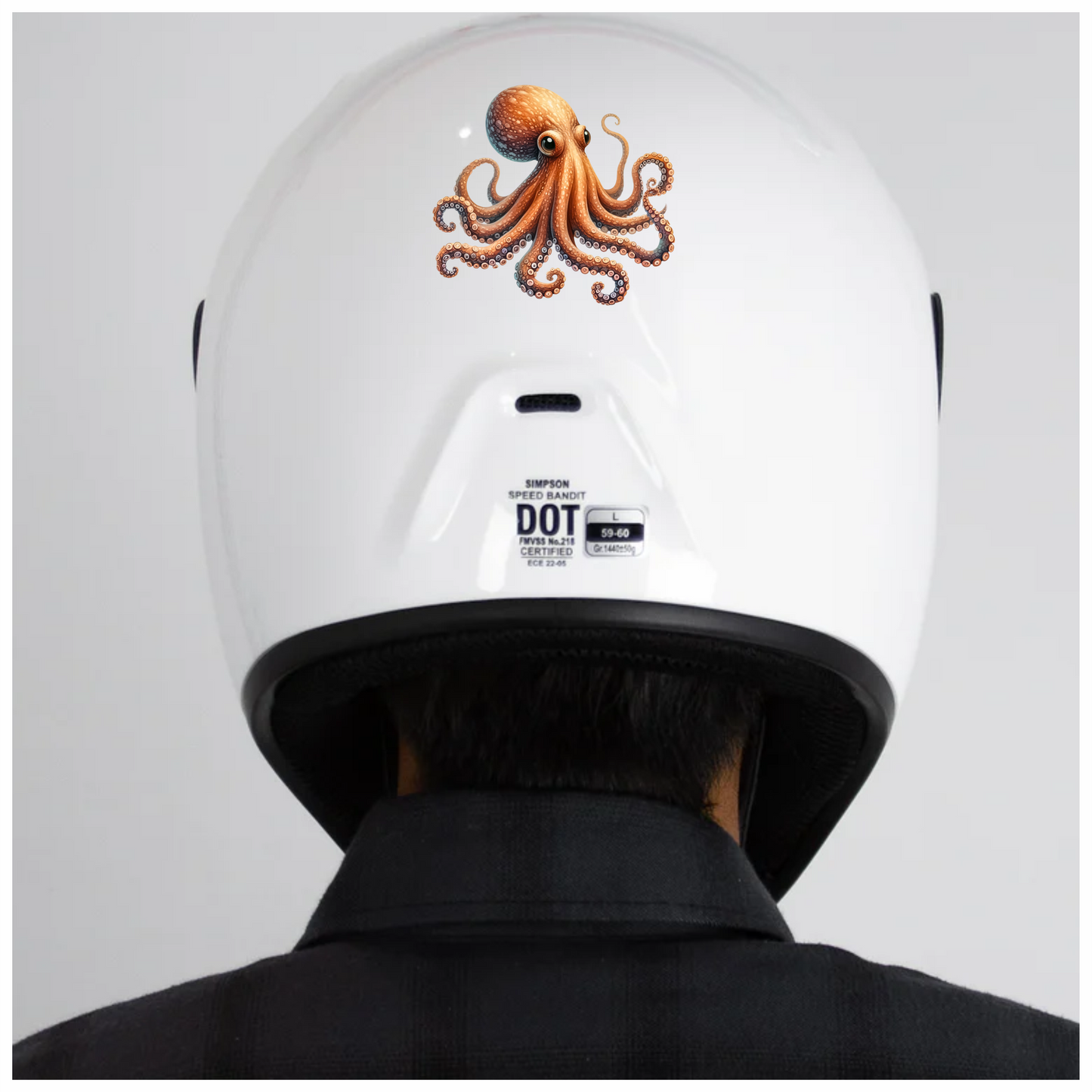 Octopus Orange Color Animal Vinyl Sticker Decal
