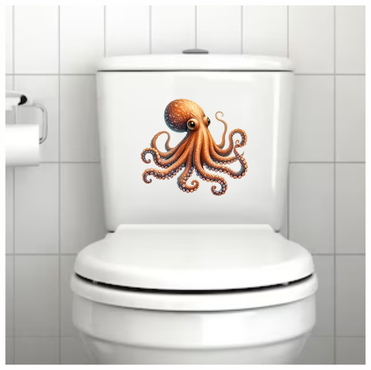 Octopus Orange Color Animal Vinyl Sticker Decal