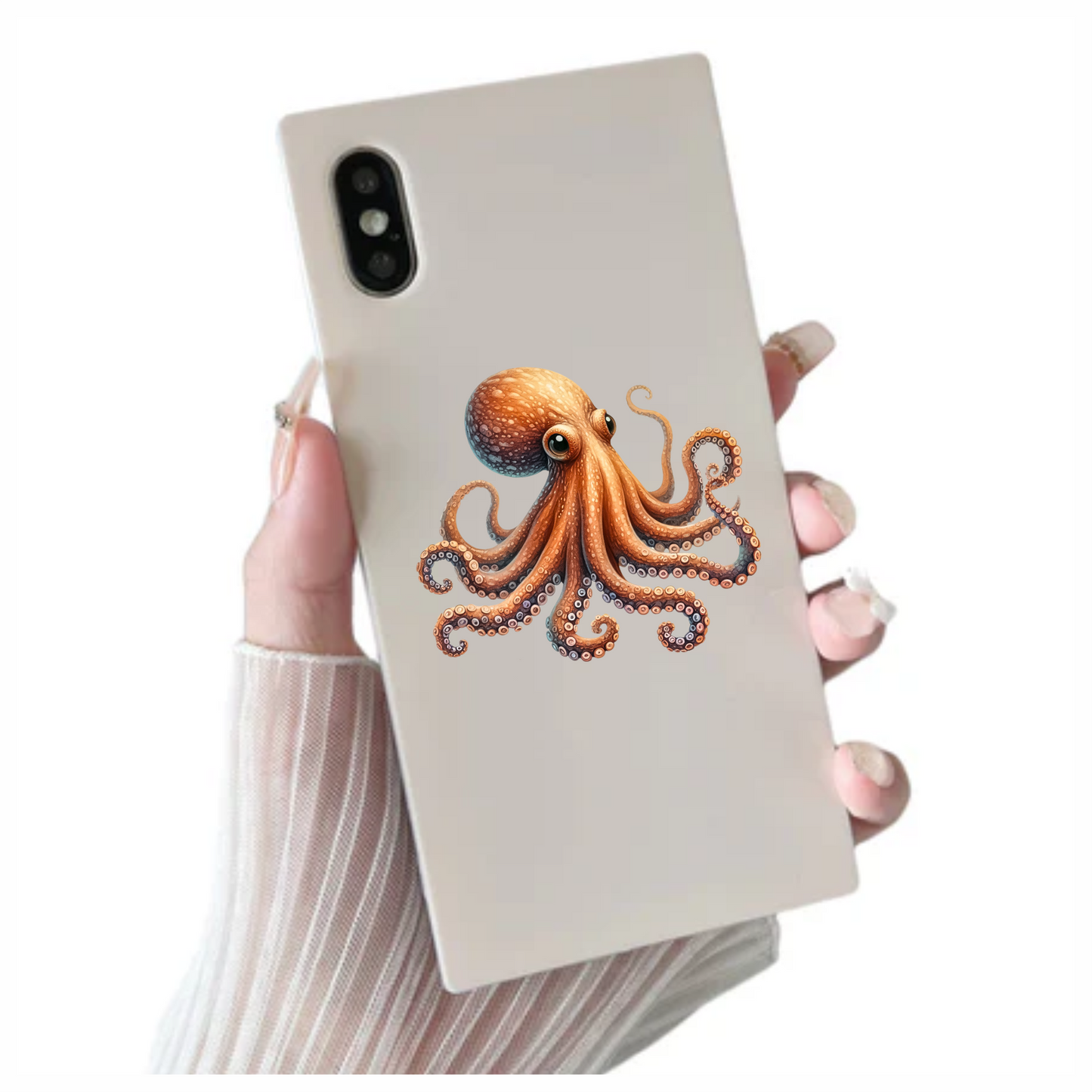 Octopus Orange Color Animal Vinyl Sticker Decal