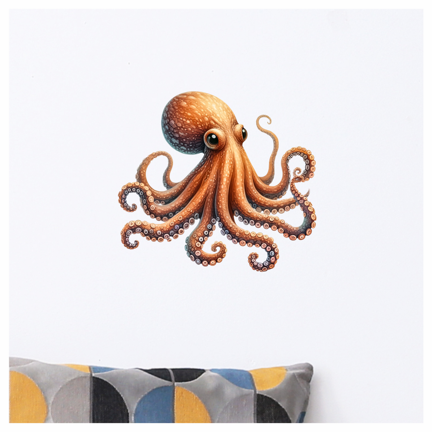 Octopus Orange Color Animal Vinyl Sticker Decal