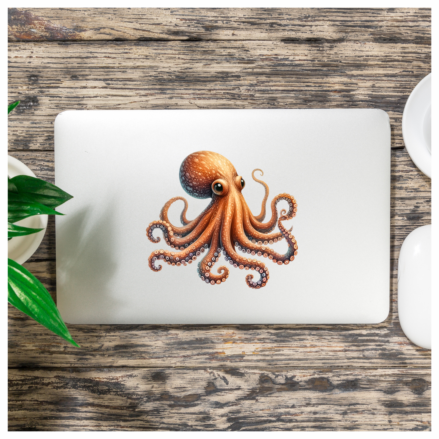 Octopus Orange Color Animal Vinyl Sticker Decal