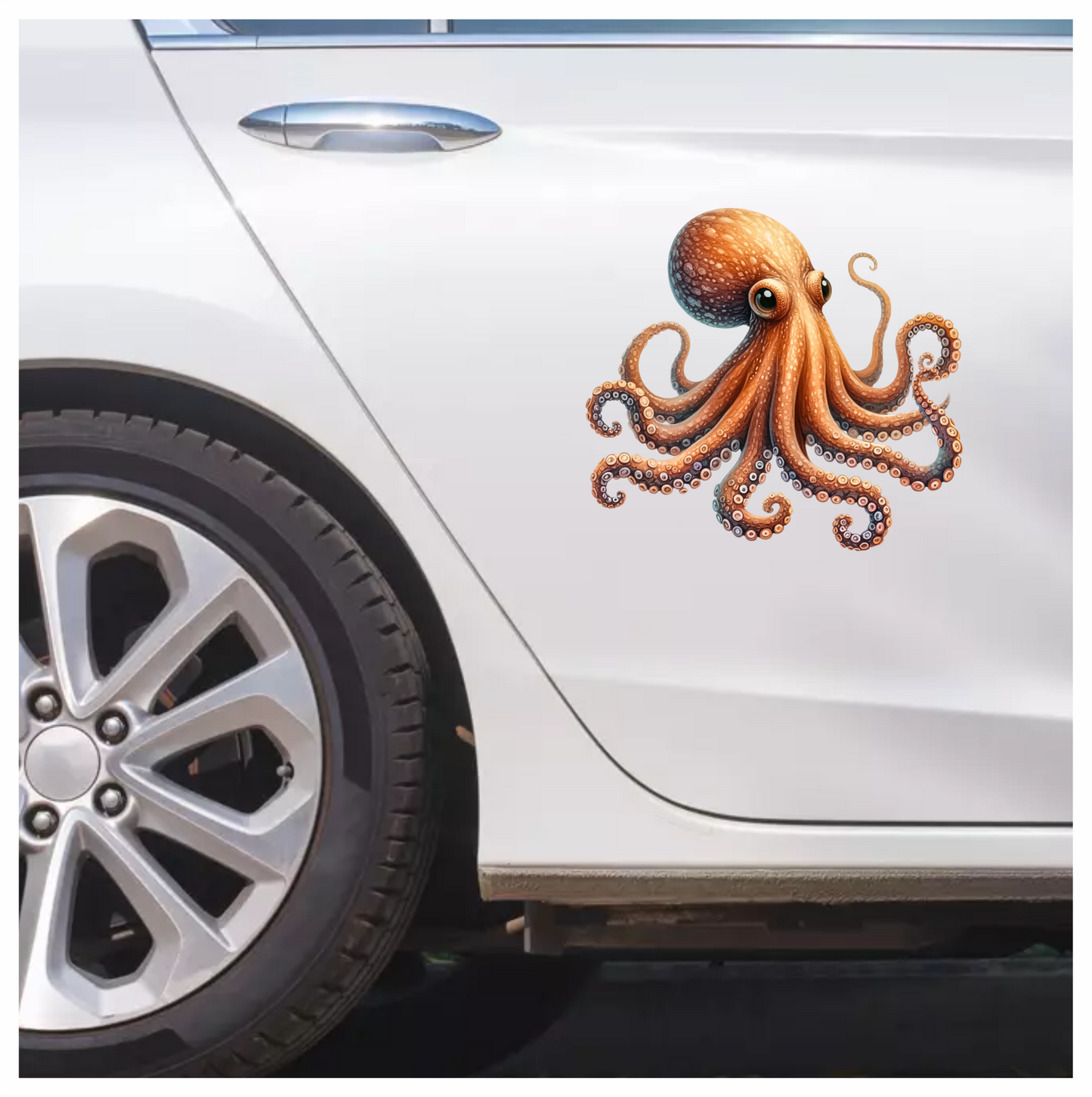 Octopus Orange Color Animal Vinyl Sticker Decal