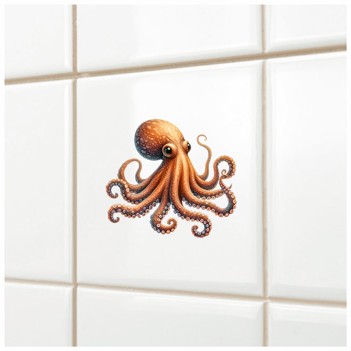 Octopus Orange Color Animal Vinyl Sticker Decal