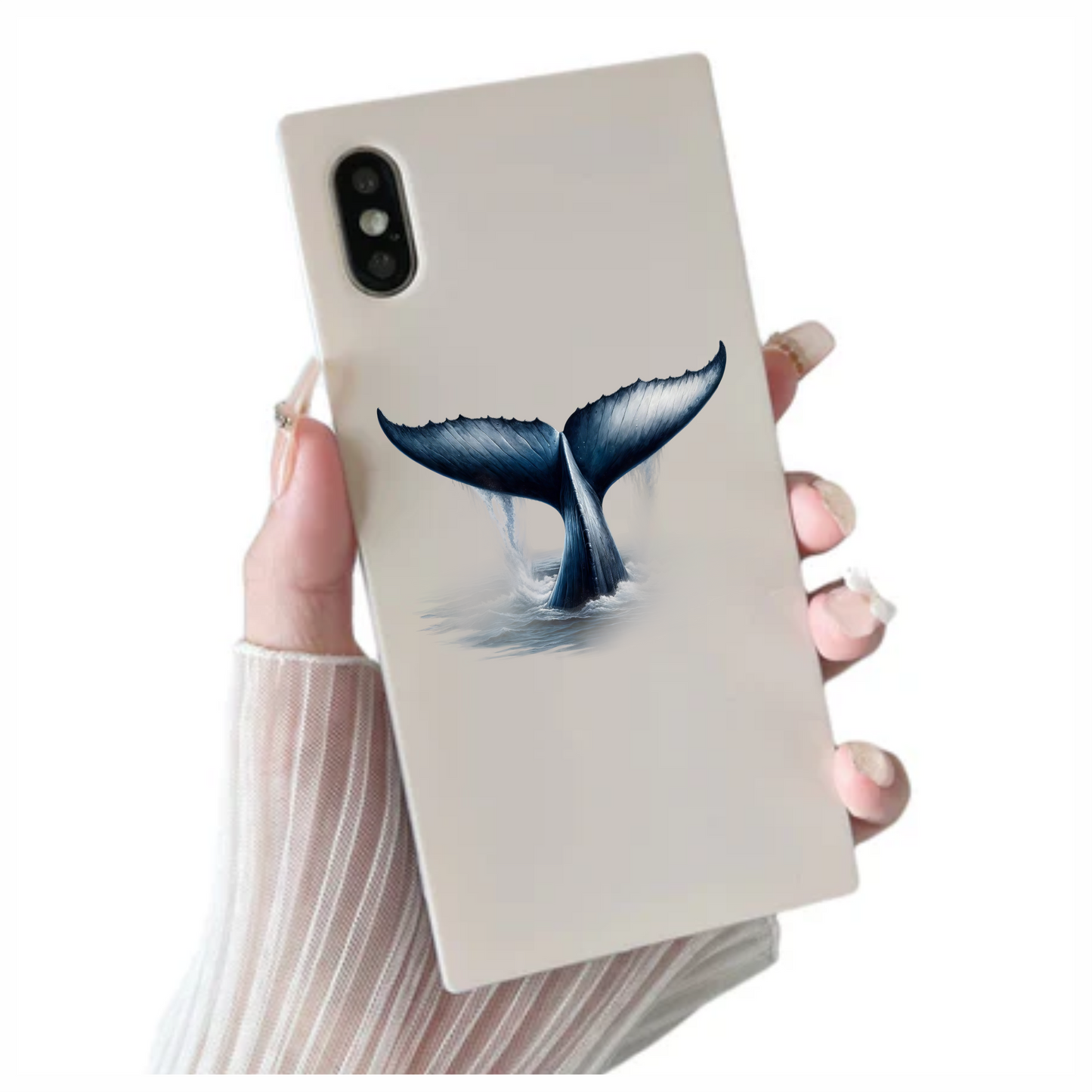 Whale Tail Waterfall Blue Vinyl Sticker Decal