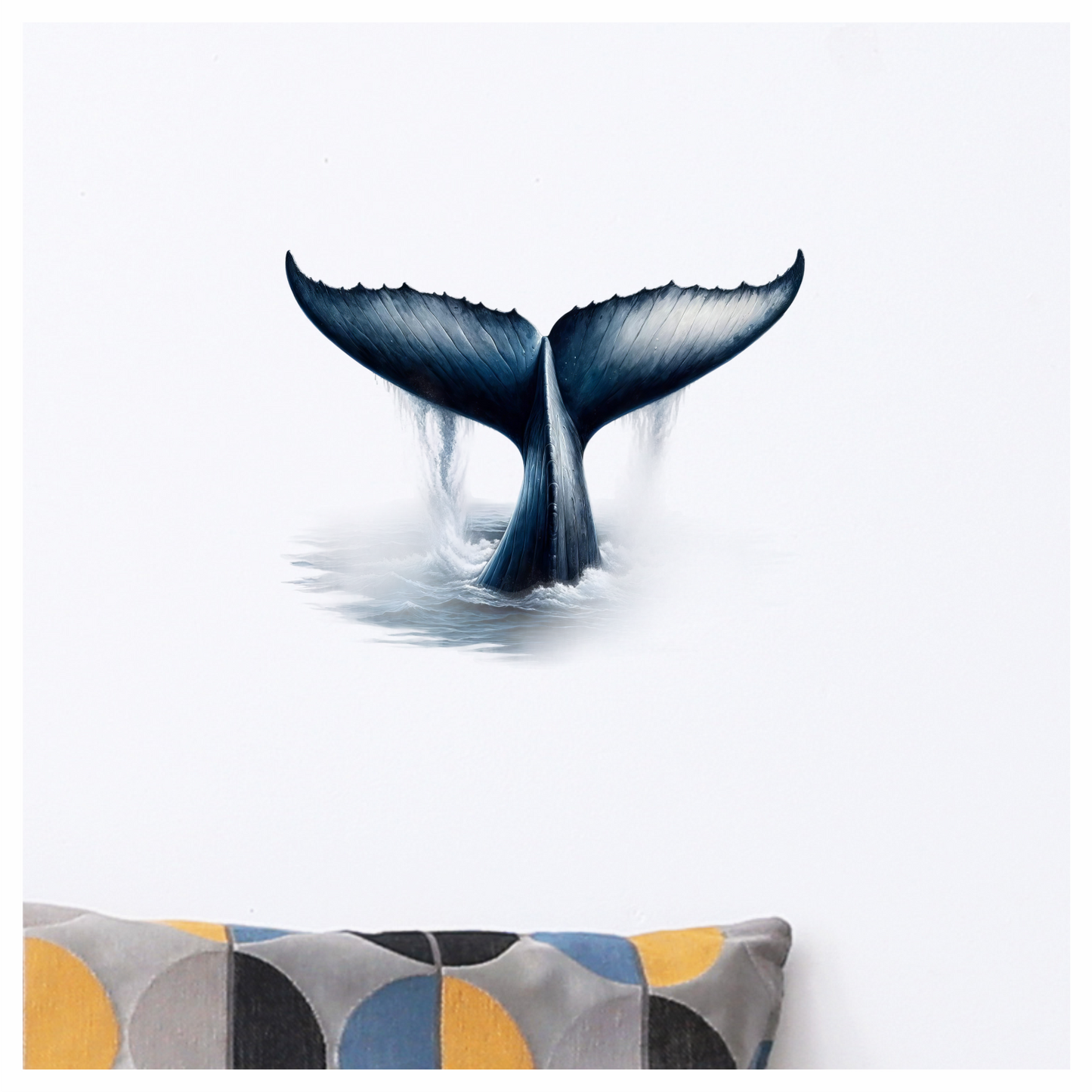 Whale Tail Waterfall Blue Vinyl Sticker Decal