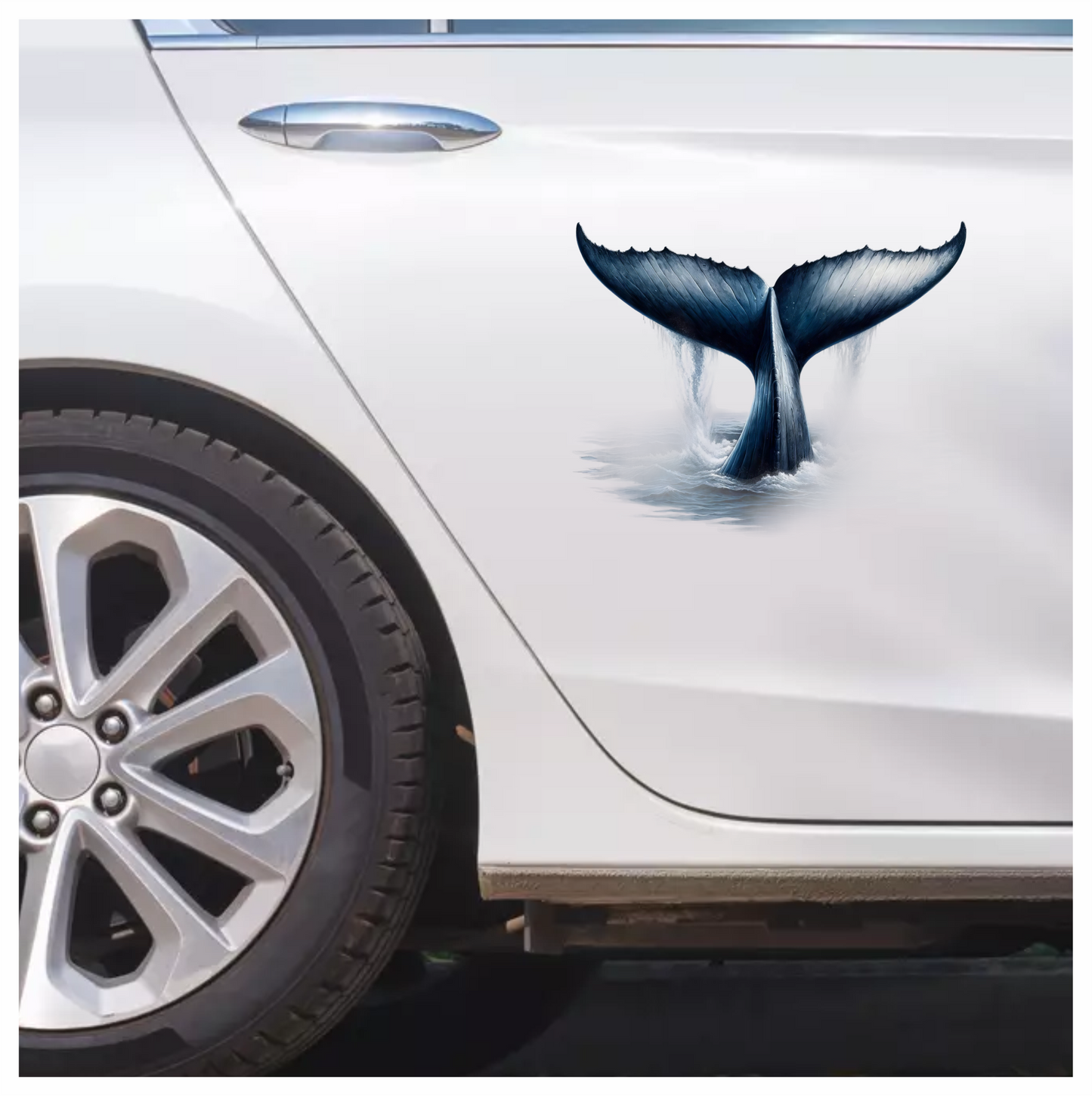 Whale Tail Waterfall Blue Vinyl Sticker Decal