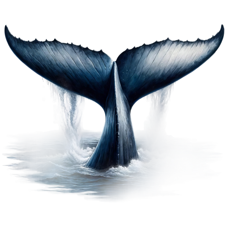 Whale Tail Waterfall Blue Vinyl Sticker Decal