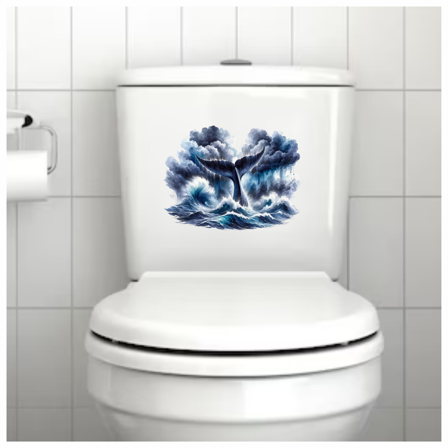 Whale Blue Ocean Waves Stormy Sky Vinyl Sticker Decal