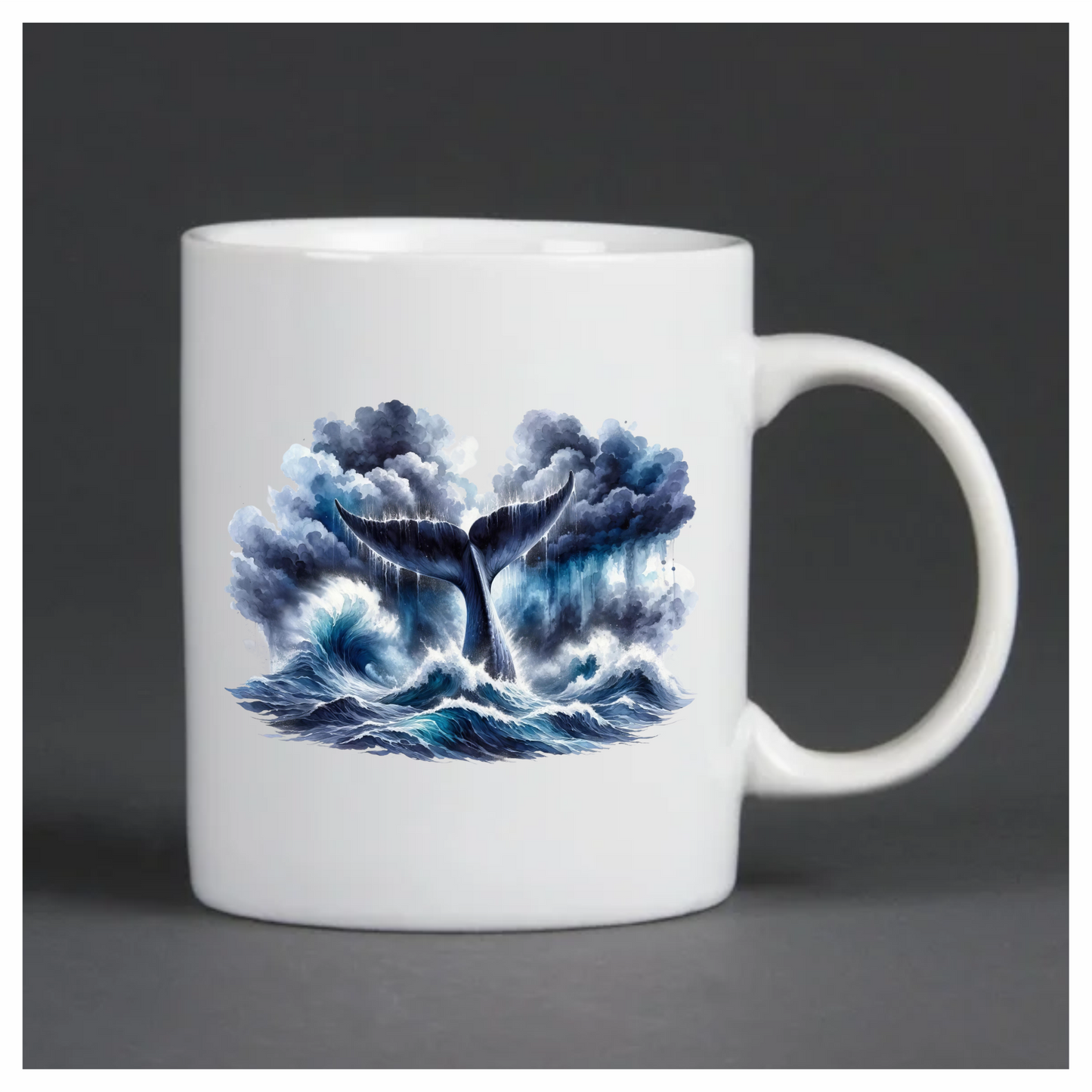Whale Blue Ocean Waves Stormy Sky Vinyl Sticker Decal