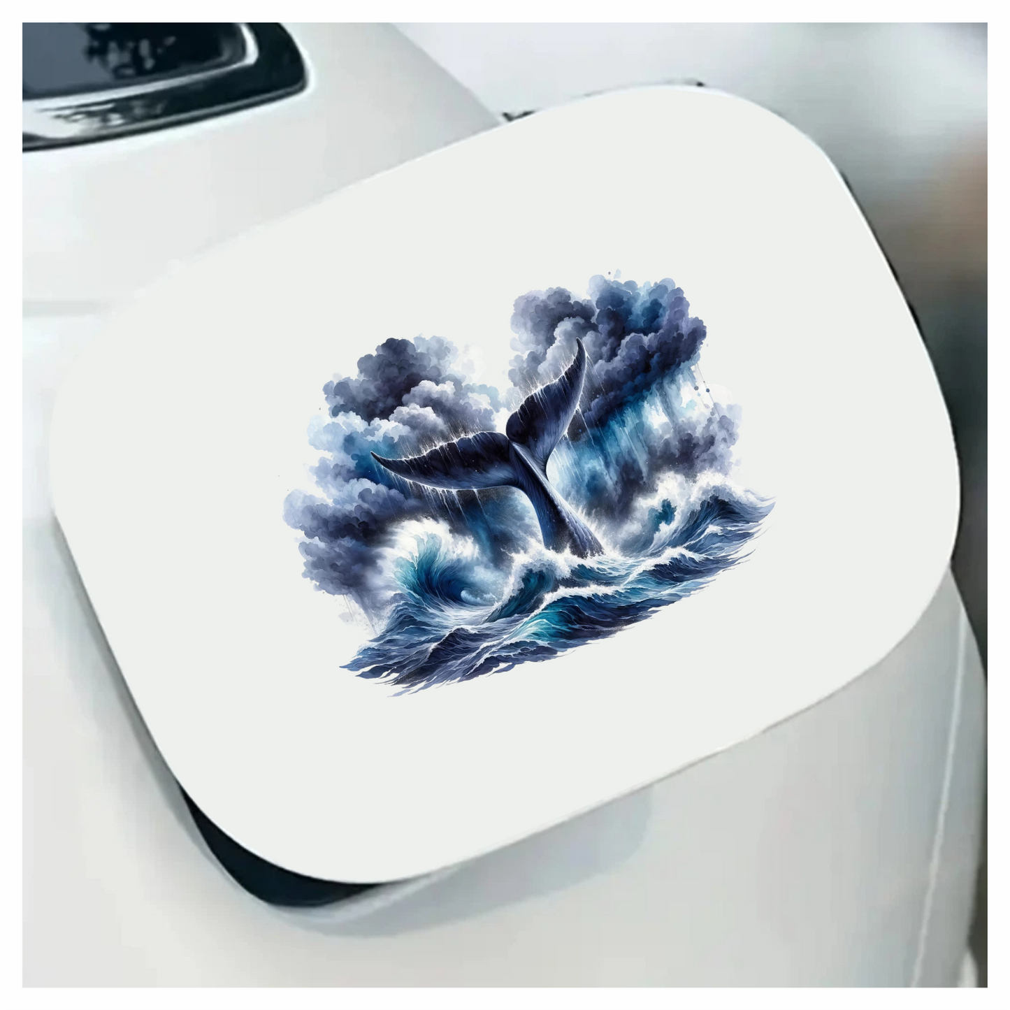 Whale Blue Ocean Waves Stormy Sky Vinyl Sticker Decal