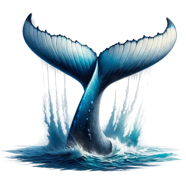 Whale Blue Water Tail Splash Vinyl Sticker Decal