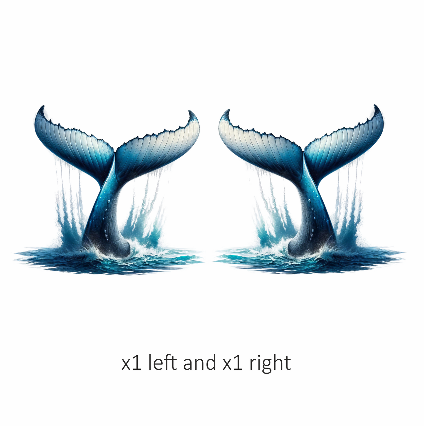 Whale Blue Water Tail Splash Vinyl Sticker Decal