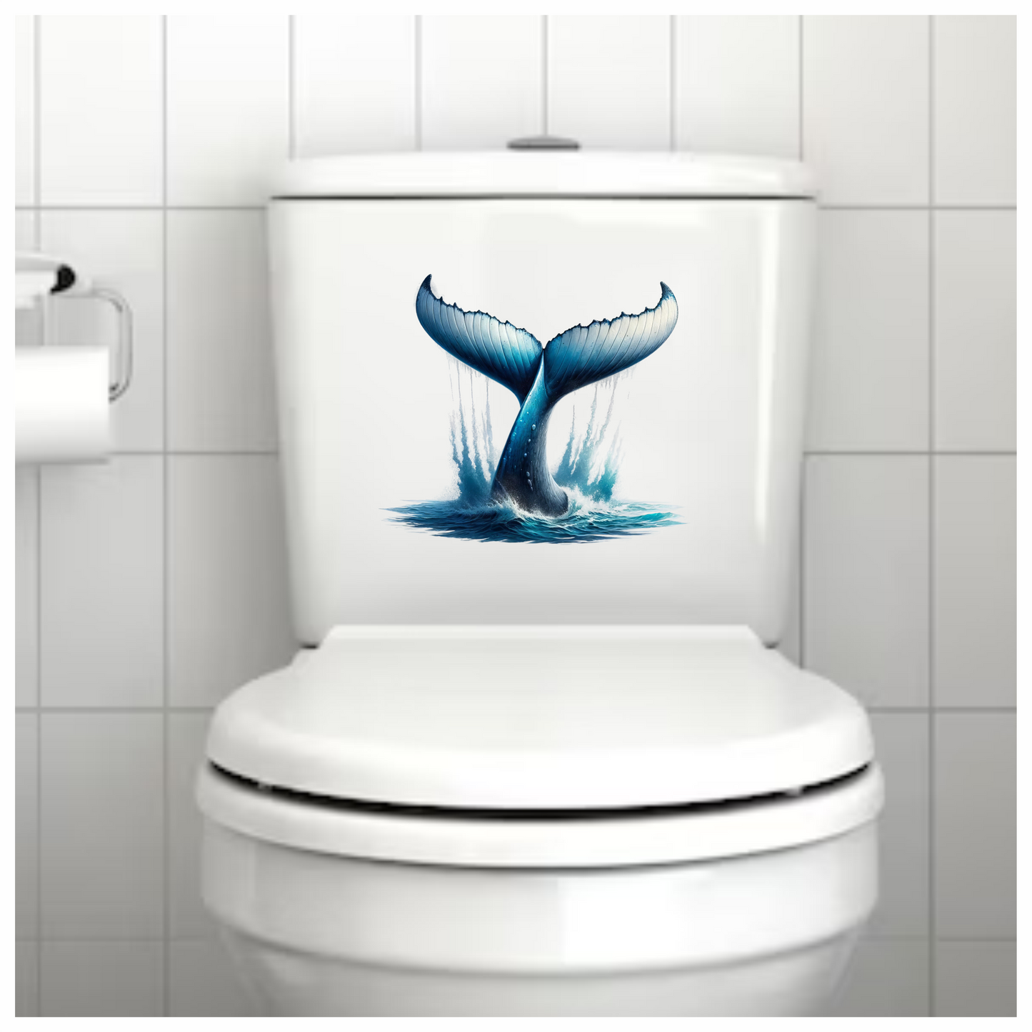 Whale Blue Water Tail Splash Vinyl Sticker Decal
