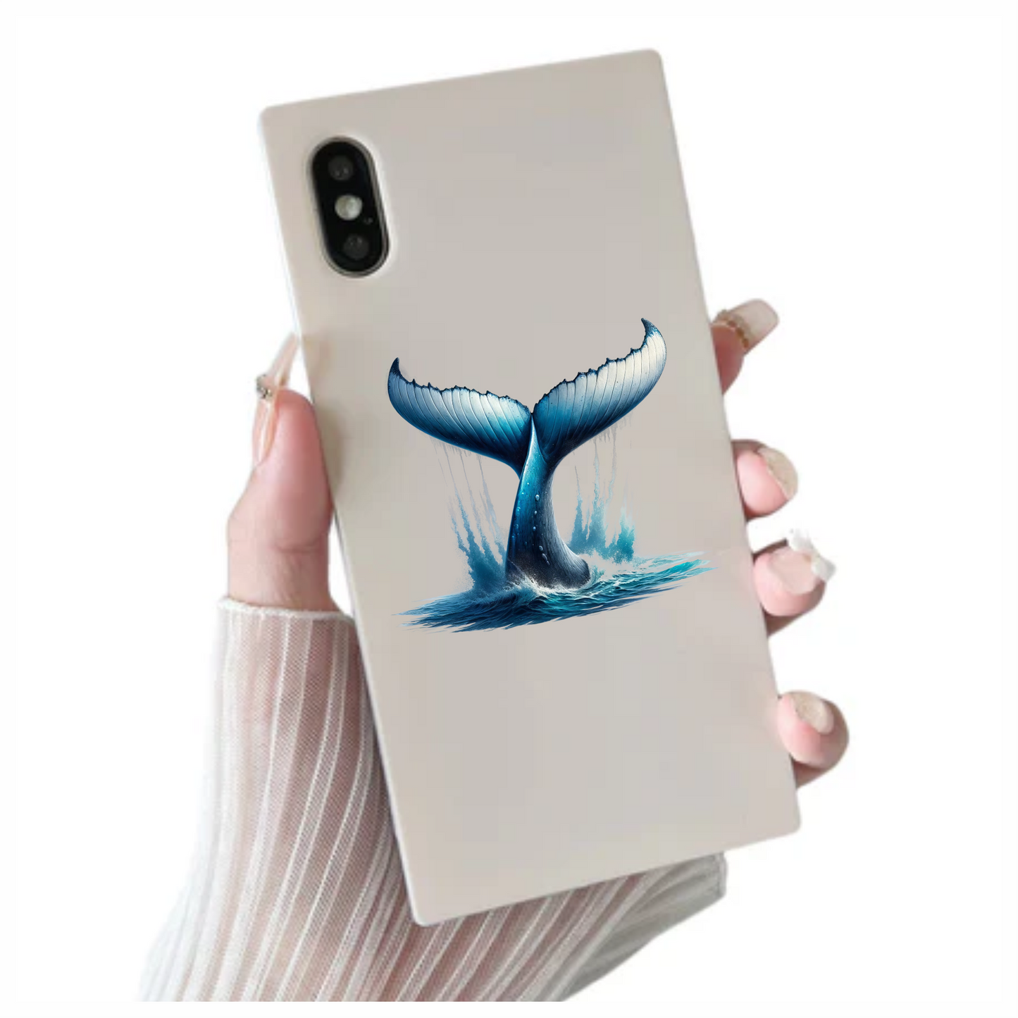 Whale Blue Water Tail Splash Vinyl Sticker Decal