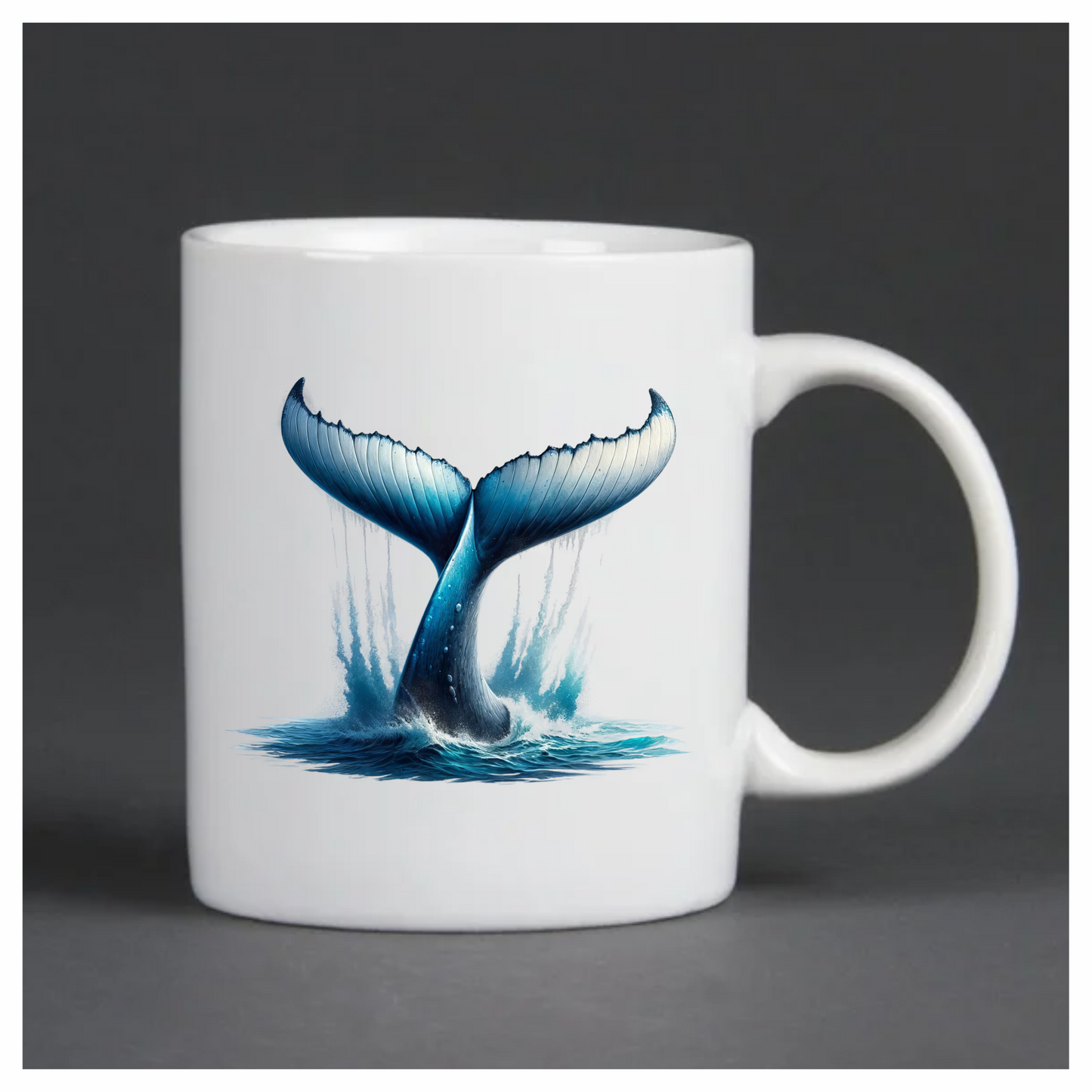Whale Blue Water Tail Splash Vinyl Sticker Decal