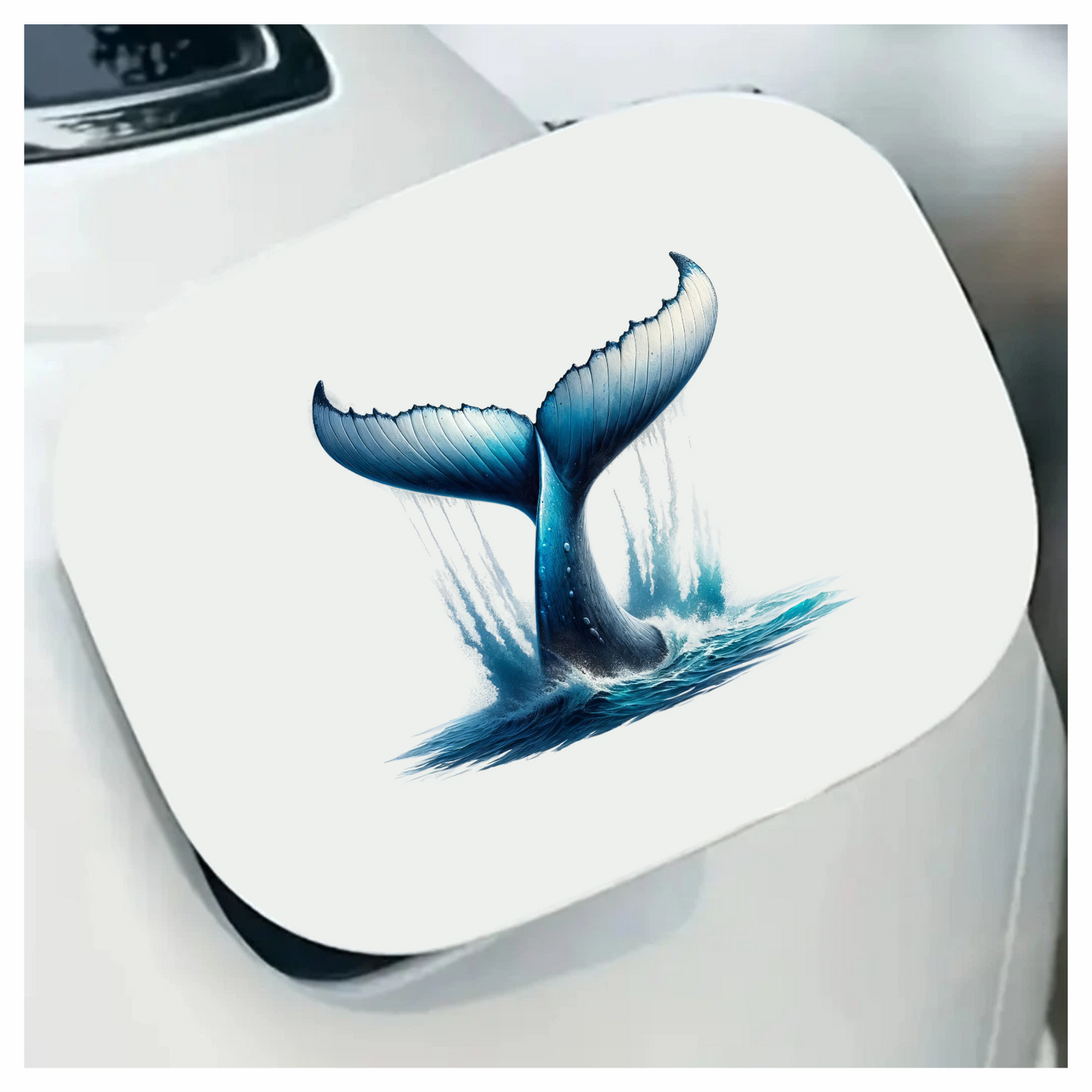 Whale Blue Water Tail Splash Vinyl Sticker Decal
