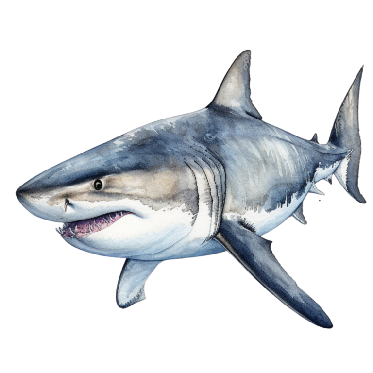 Shark Grey Watercolor Ocean Animal Vinyl Sticker Decal