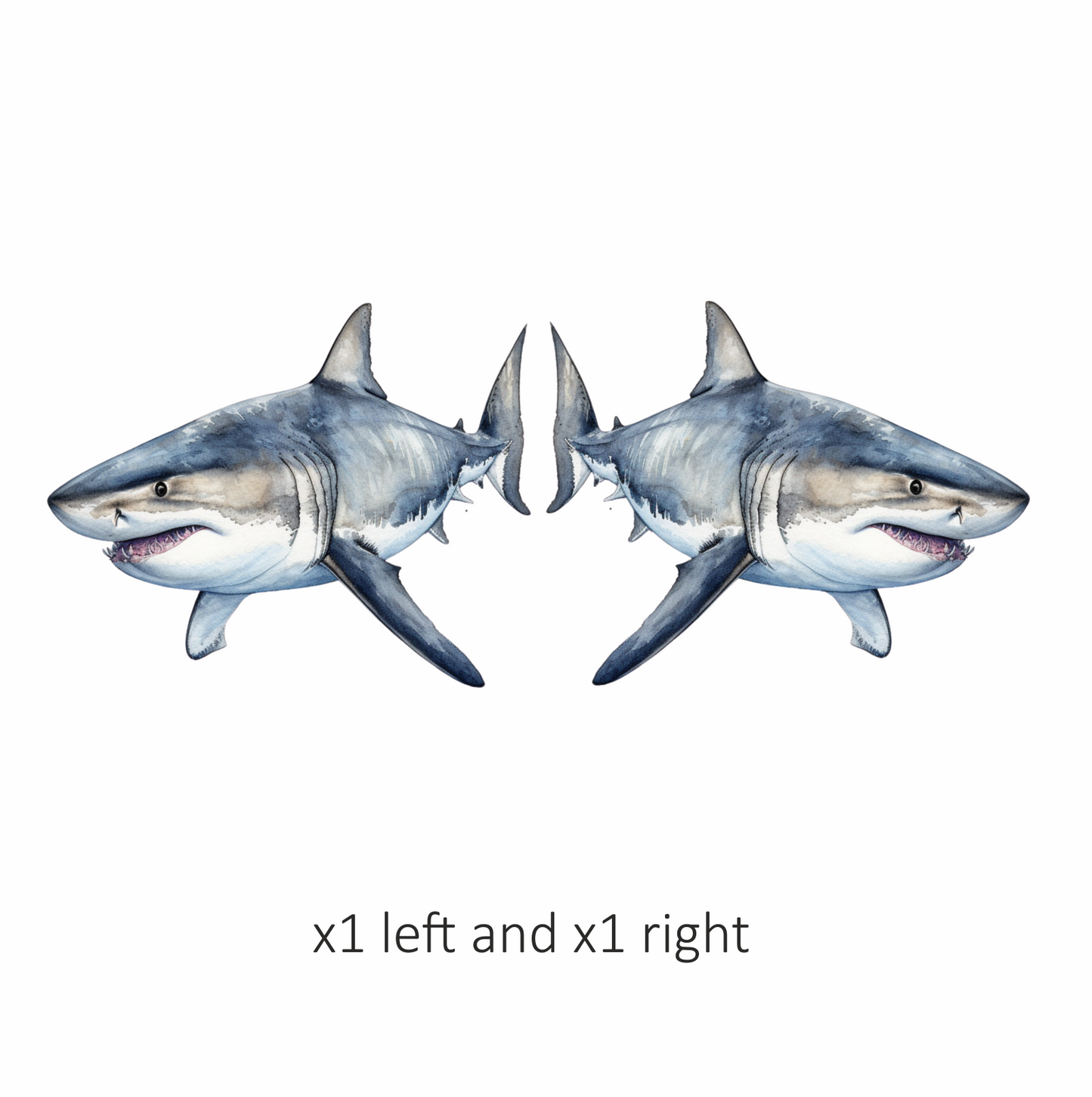 Shark Grey Watercolor Ocean Animal Vinyl Sticker Decal