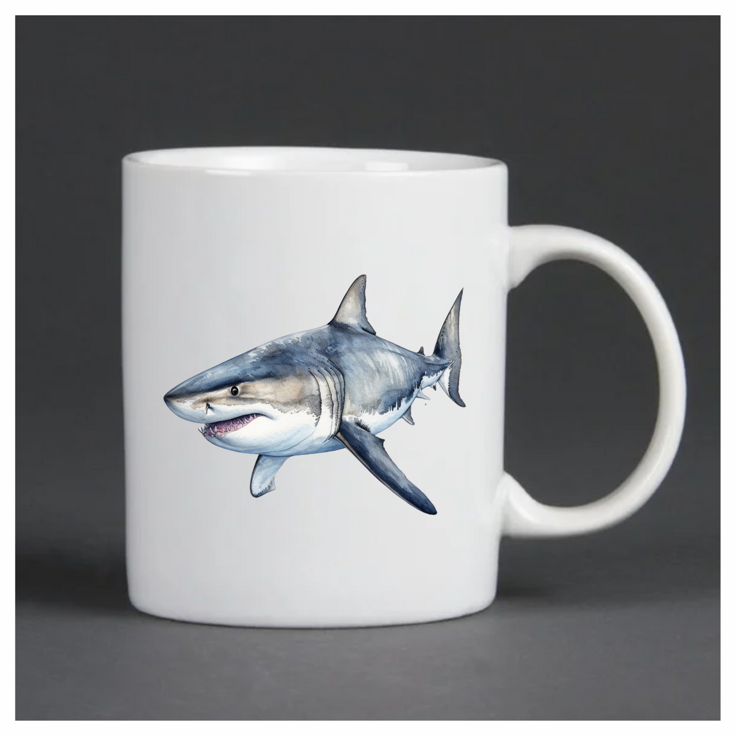 Shark Grey Watercolor Ocean Animal Vinyl Sticker Decal