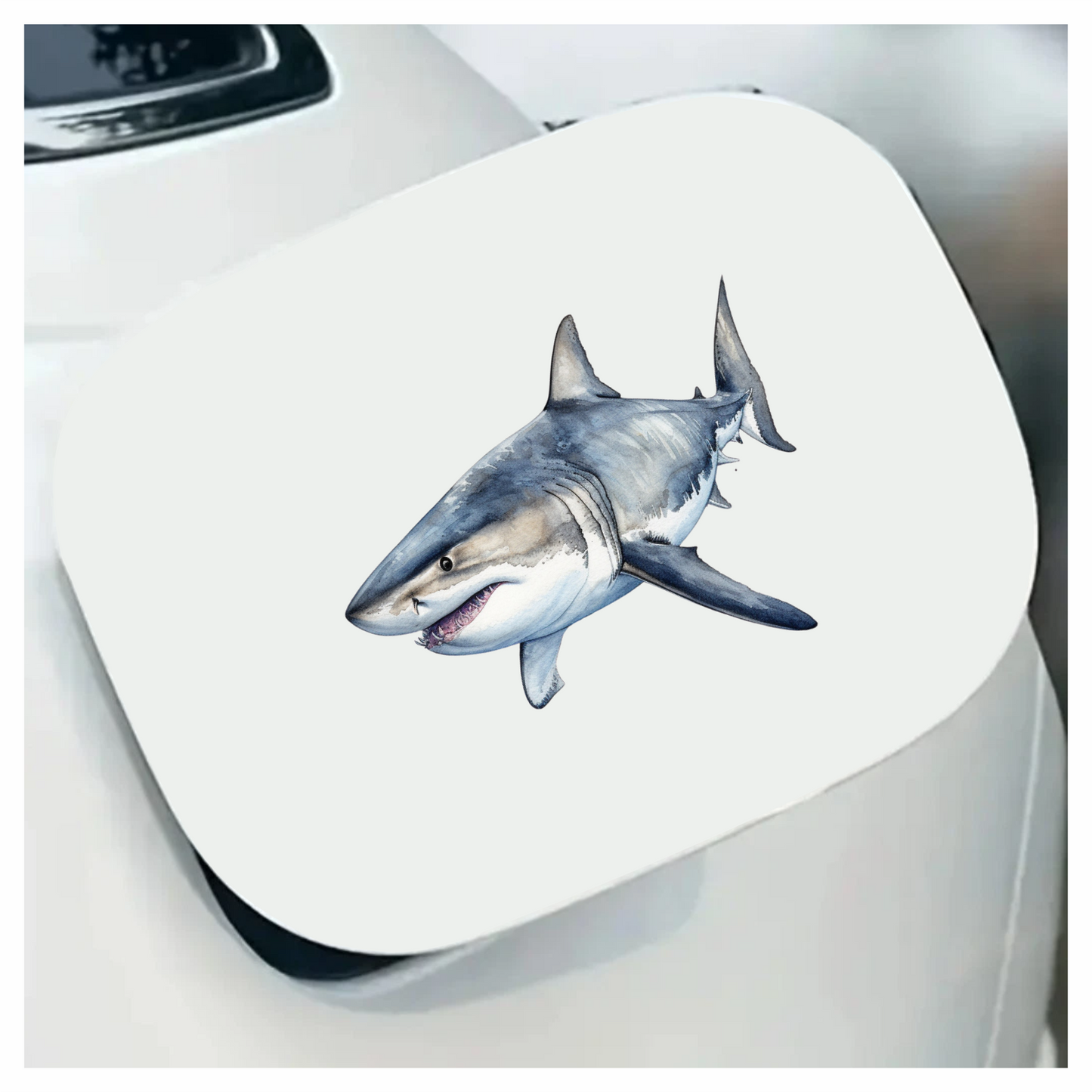 Shark Grey Watercolor Ocean Animal Vinyl Sticker Decal