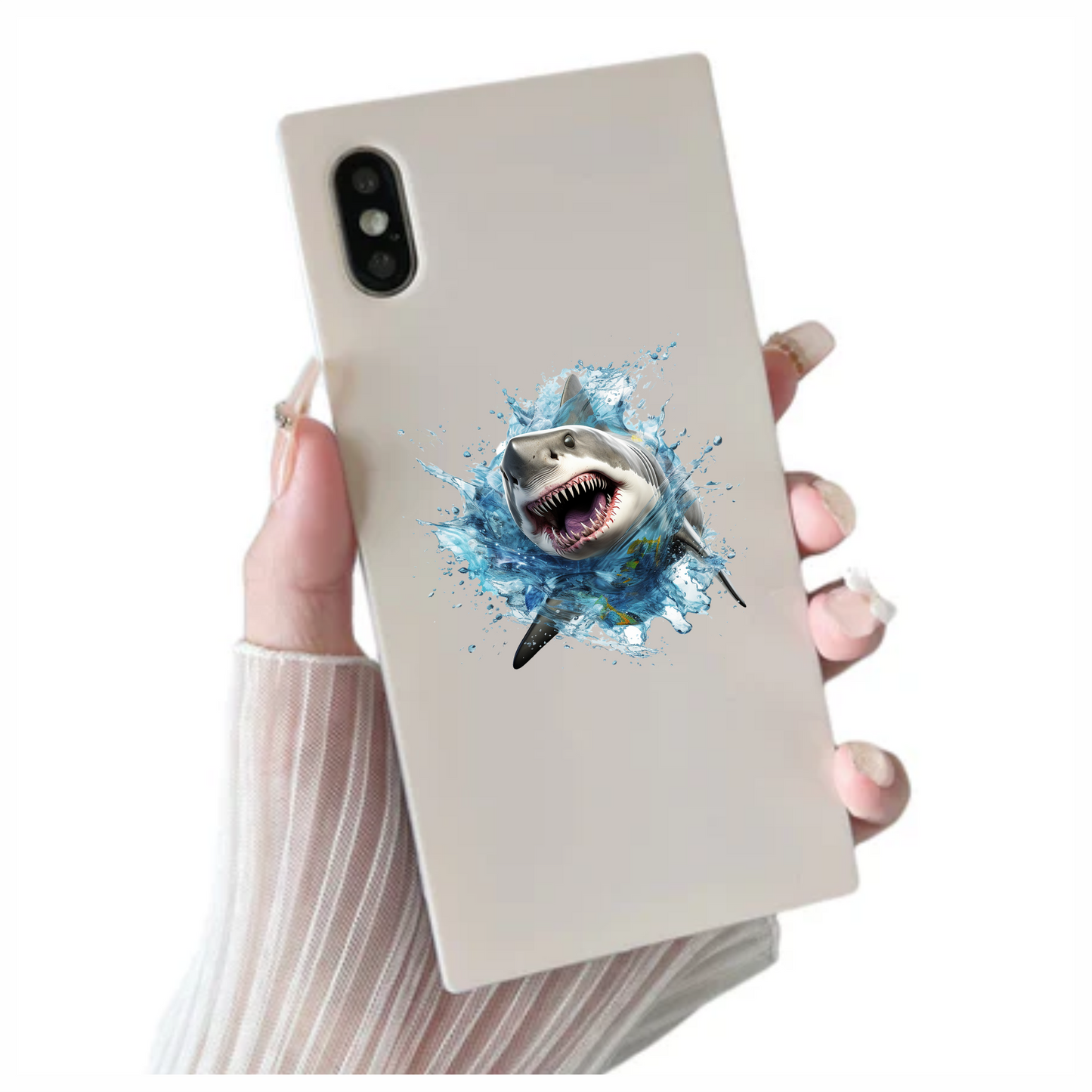 Shark Water Splash Grey Shark Vinyl Sticker Decal