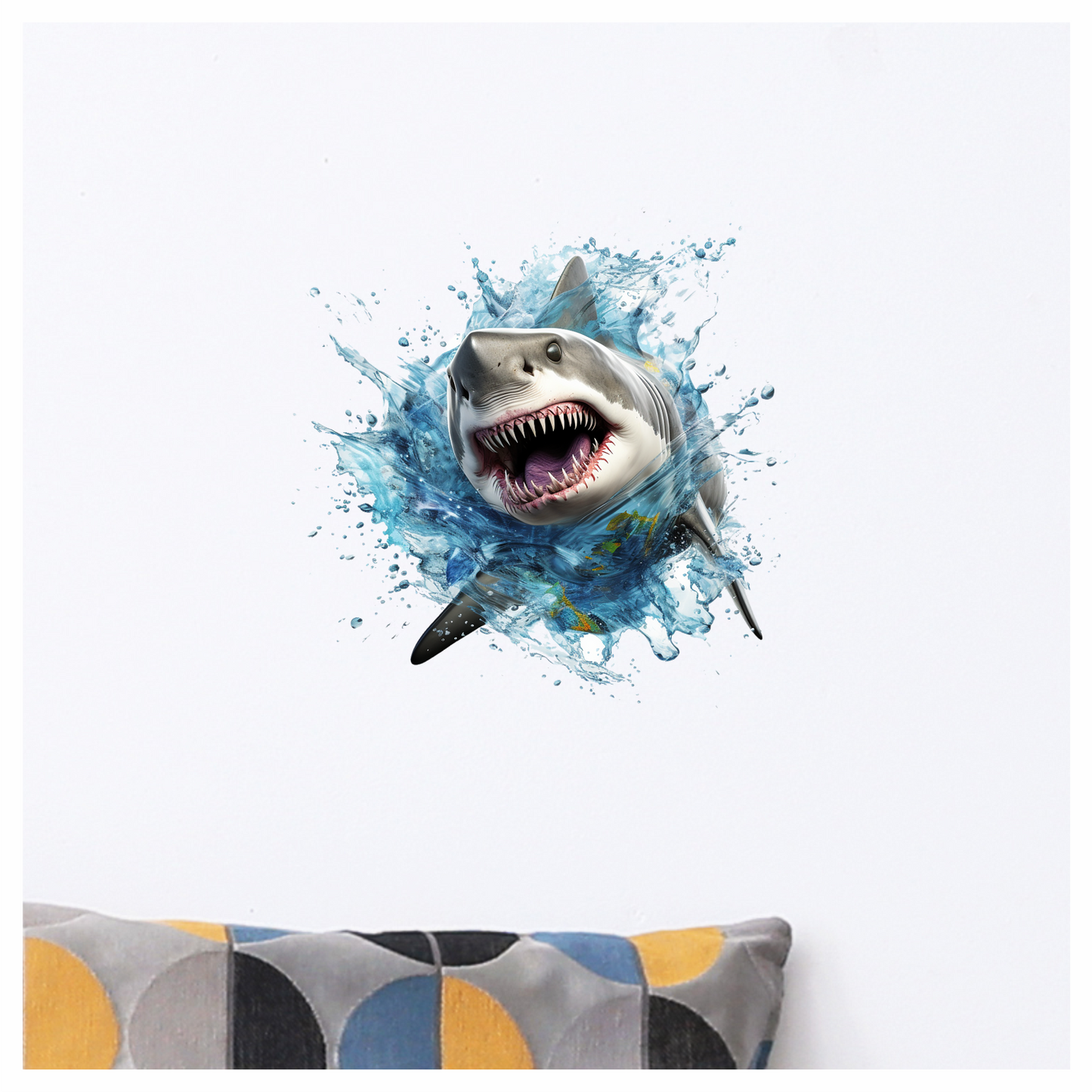 Shark Water Splash Grey Shark Vinyl Sticker Decal