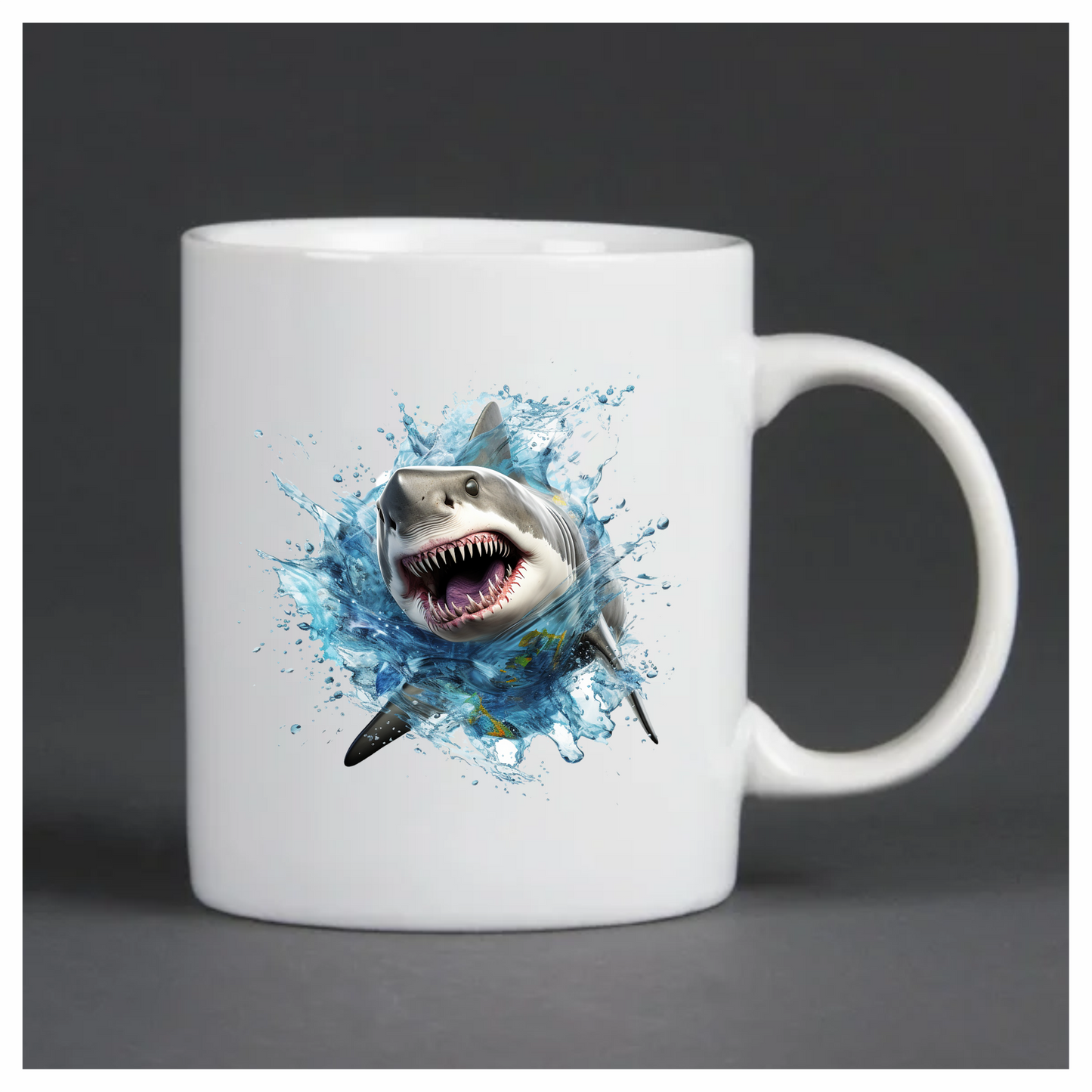 Shark Water Splash Grey Shark Vinyl Sticker Decal