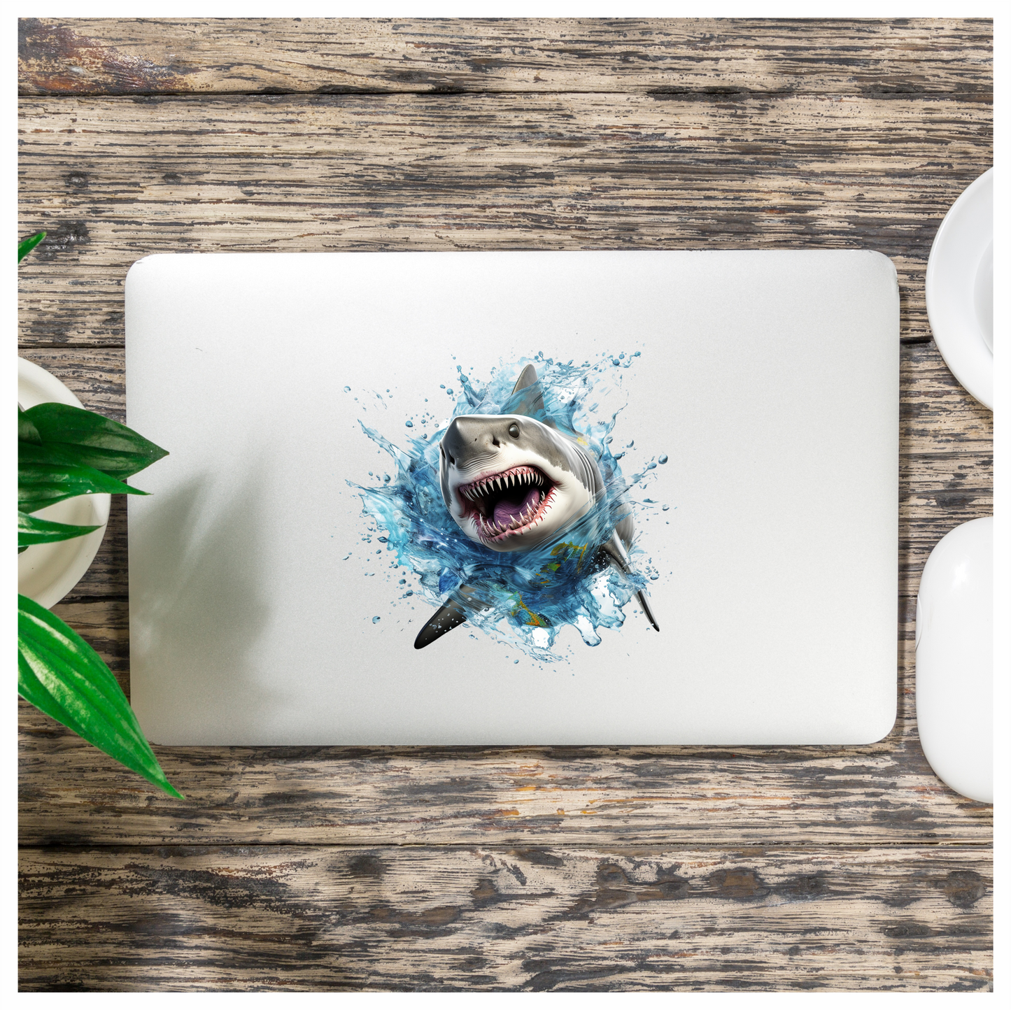 Shark Water Splash Grey Shark Vinyl Sticker Decal