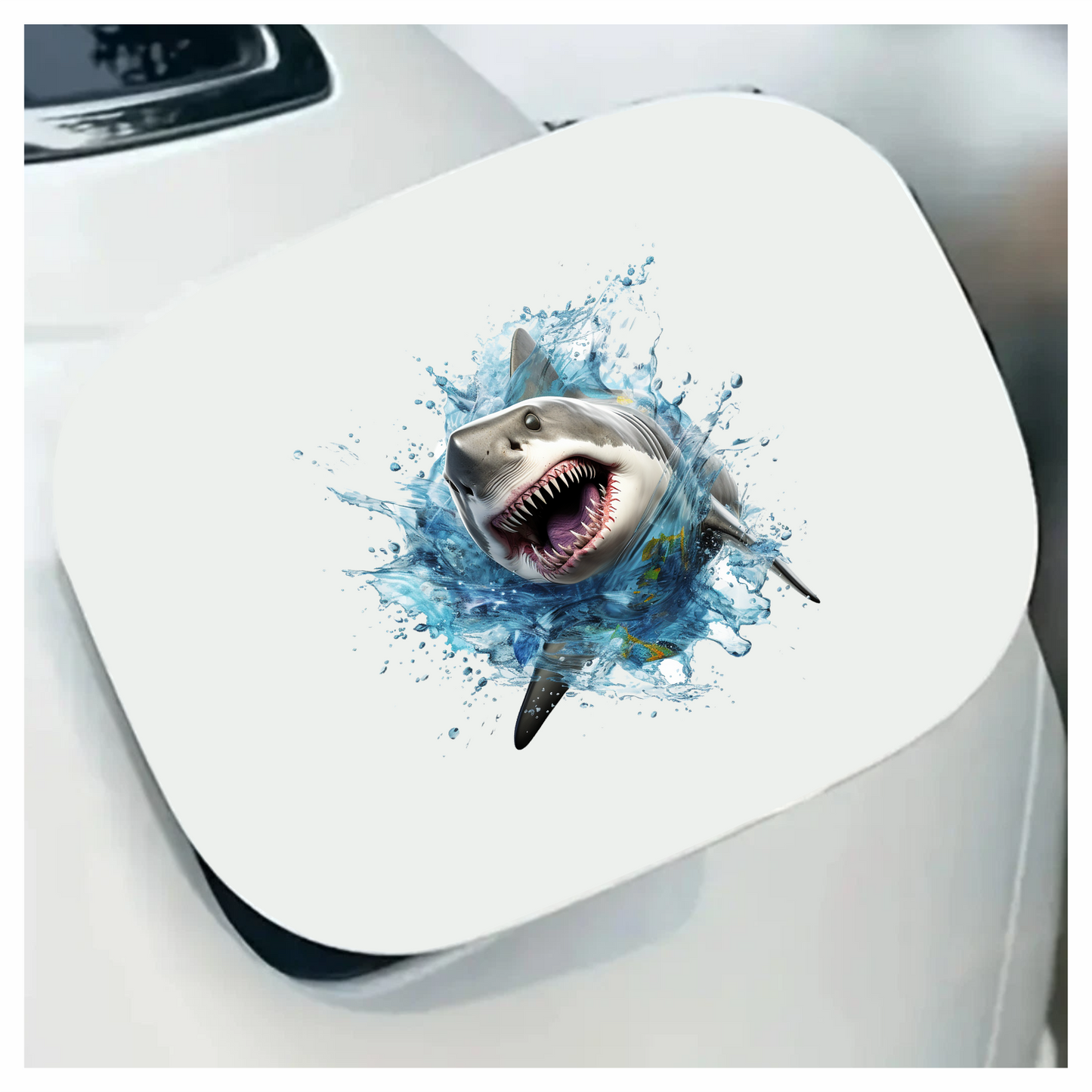 Shark Water Splash Grey Shark Vinyl Sticker Decal