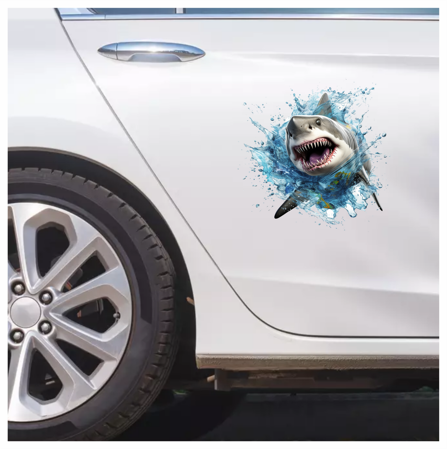 Shark Water Splash Grey Shark Vinyl Sticker Decal