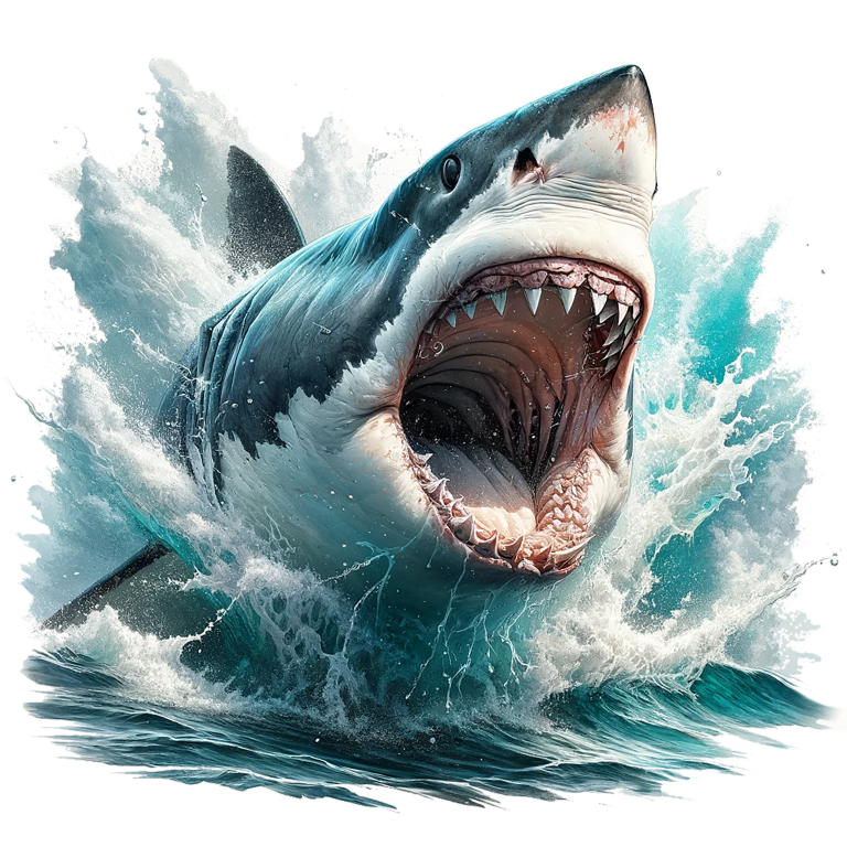 Shark Great White Swimming Ocean Blue Vinyl Sticker Decal