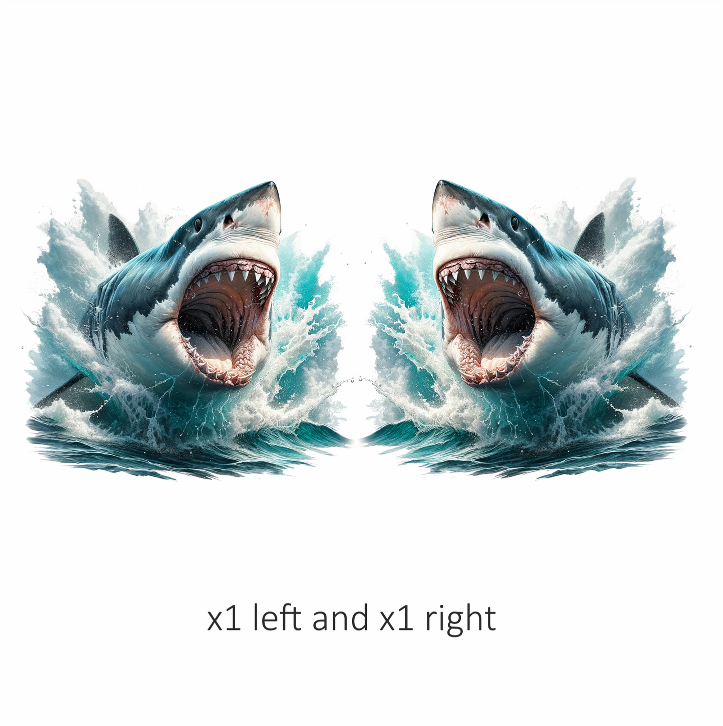 Shark Great White Swimming Ocean Blue Vinyl Sticker Decal