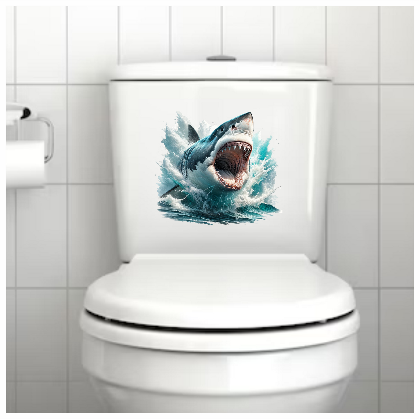 Shark Great White Swimming Ocean Blue Vinyl Sticker Decal