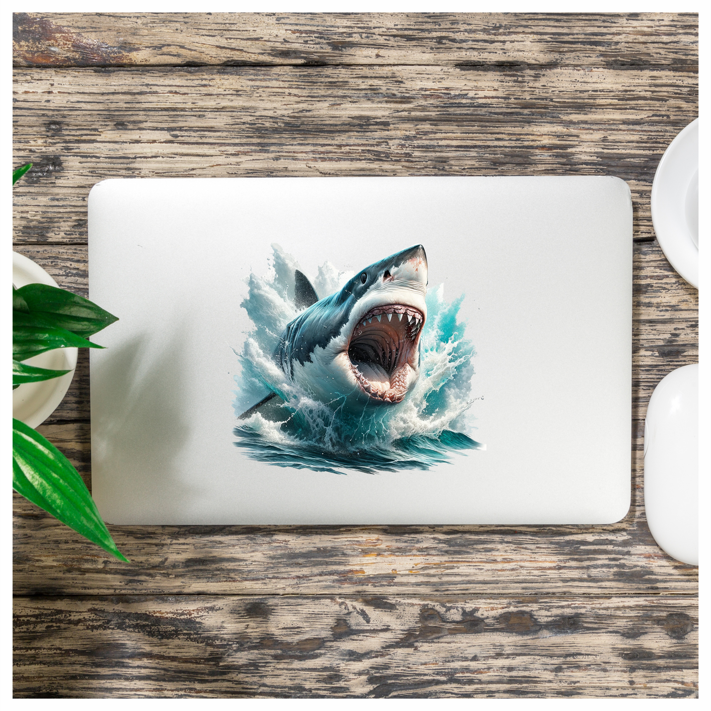Shark Great White Swimming Ocean Blue Vinyl Sticker Decal