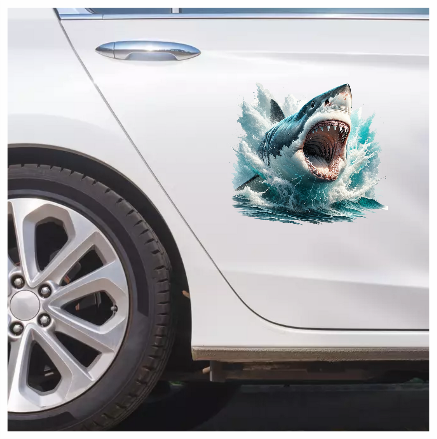 Shark Great White Swimming Ocean Blue Vinyl Sticker Decal