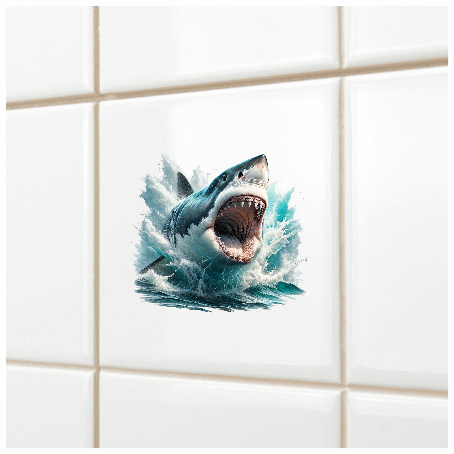 Shark Great White Swimming Ocean Blue Vinyl Sticker Decal