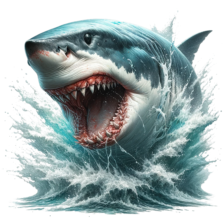 Shark Blue Water Teeth Splash Vinyl Sticker Decal