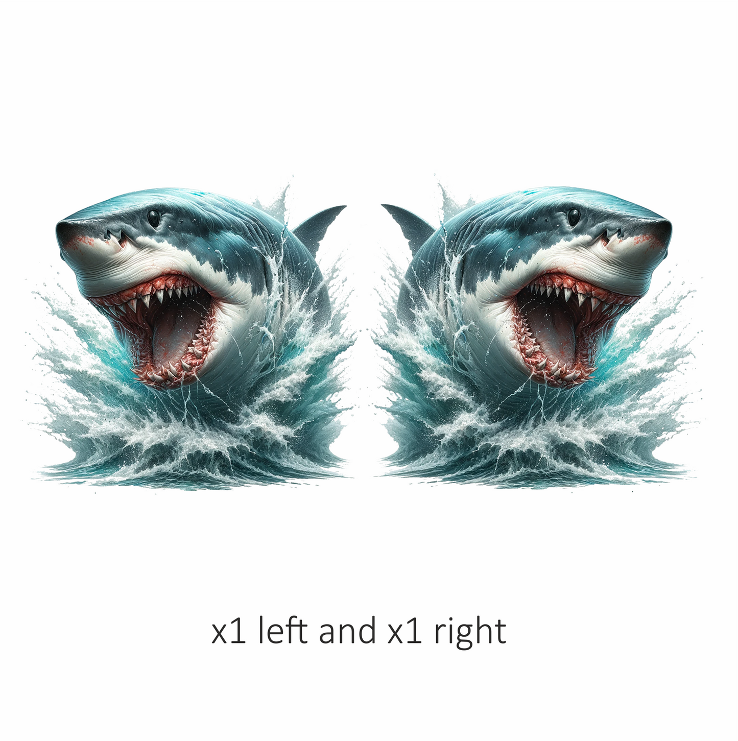 Shark Blue Water Teeth Splash Vinyl Sticker Decal