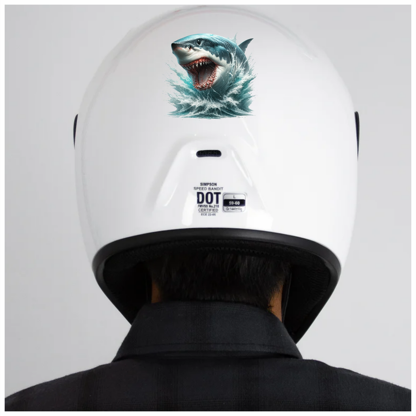 Shark Blue Water Teeth Splash Vinyl Sticker Decal
