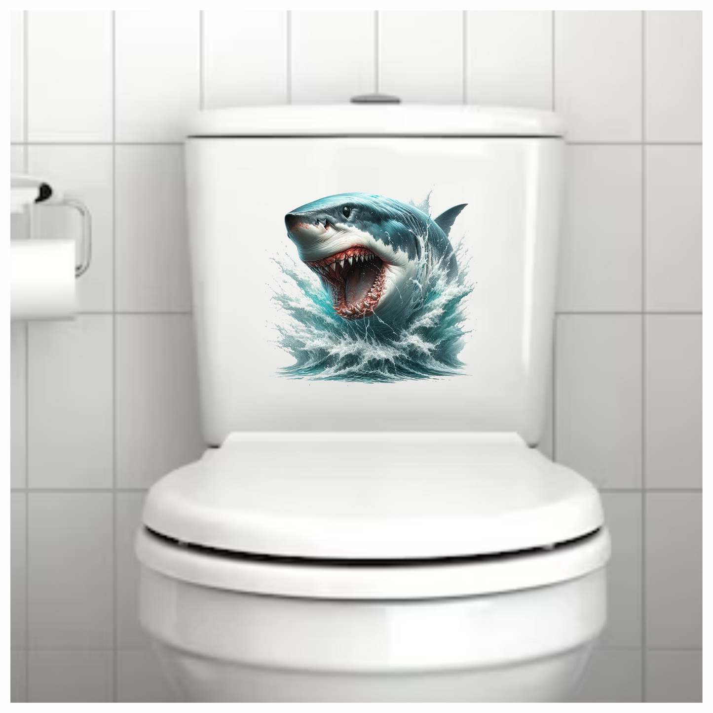 Shark Blue Water Teeth Splash Vinyl Sticker Decal