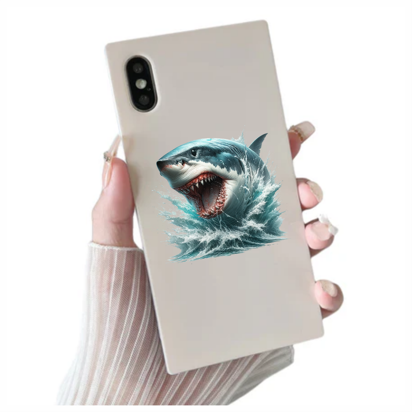 Shark Blue Water Teeth Splash Vinyl Sticker Decal