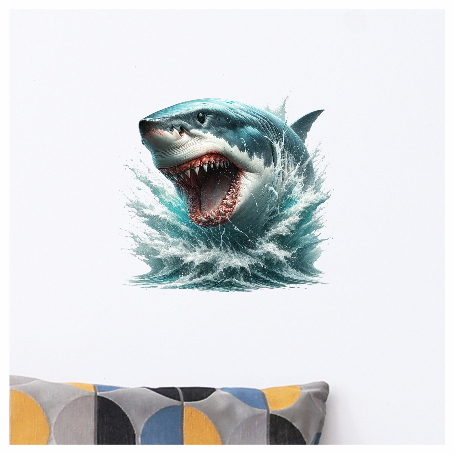 Shark Blue Water Teeth Splash Vinyl Sticker Decal