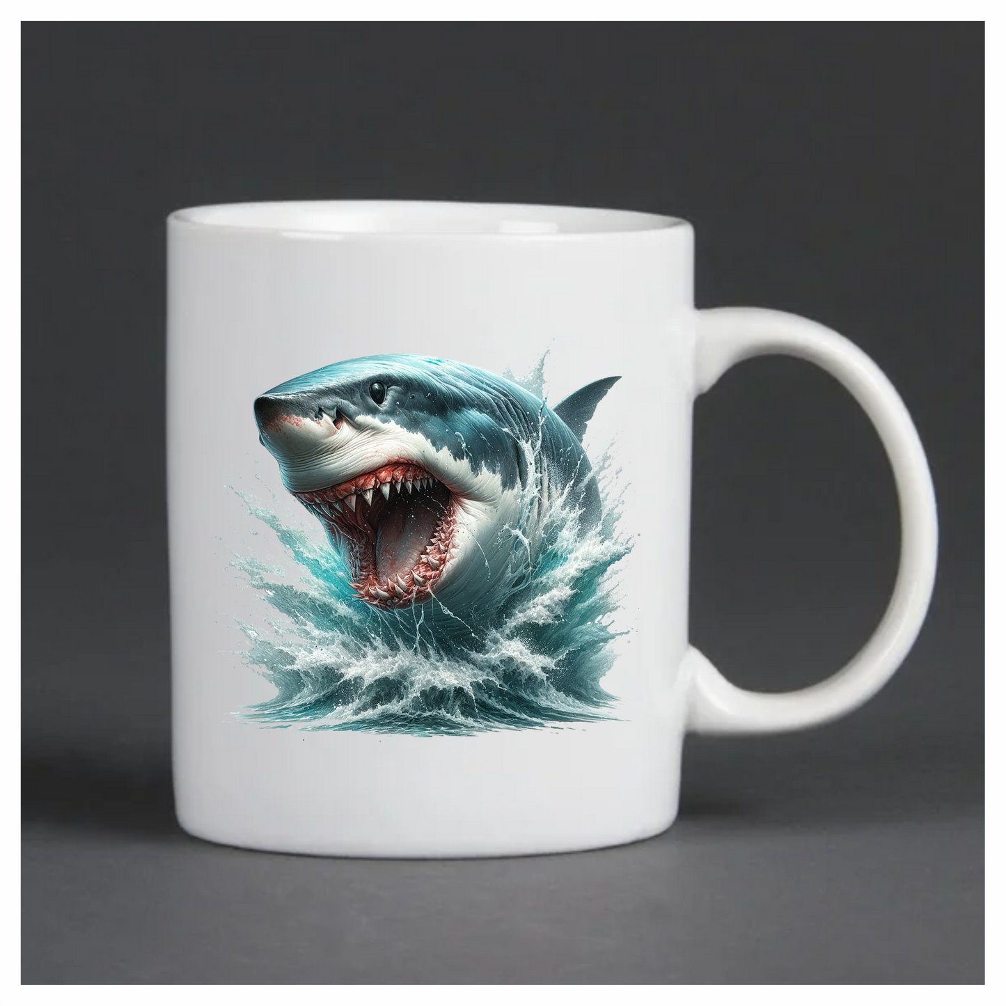 Shark Blue Water Teeth Splash Vinyl Sticker Decal